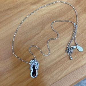 Silver sandal necklace